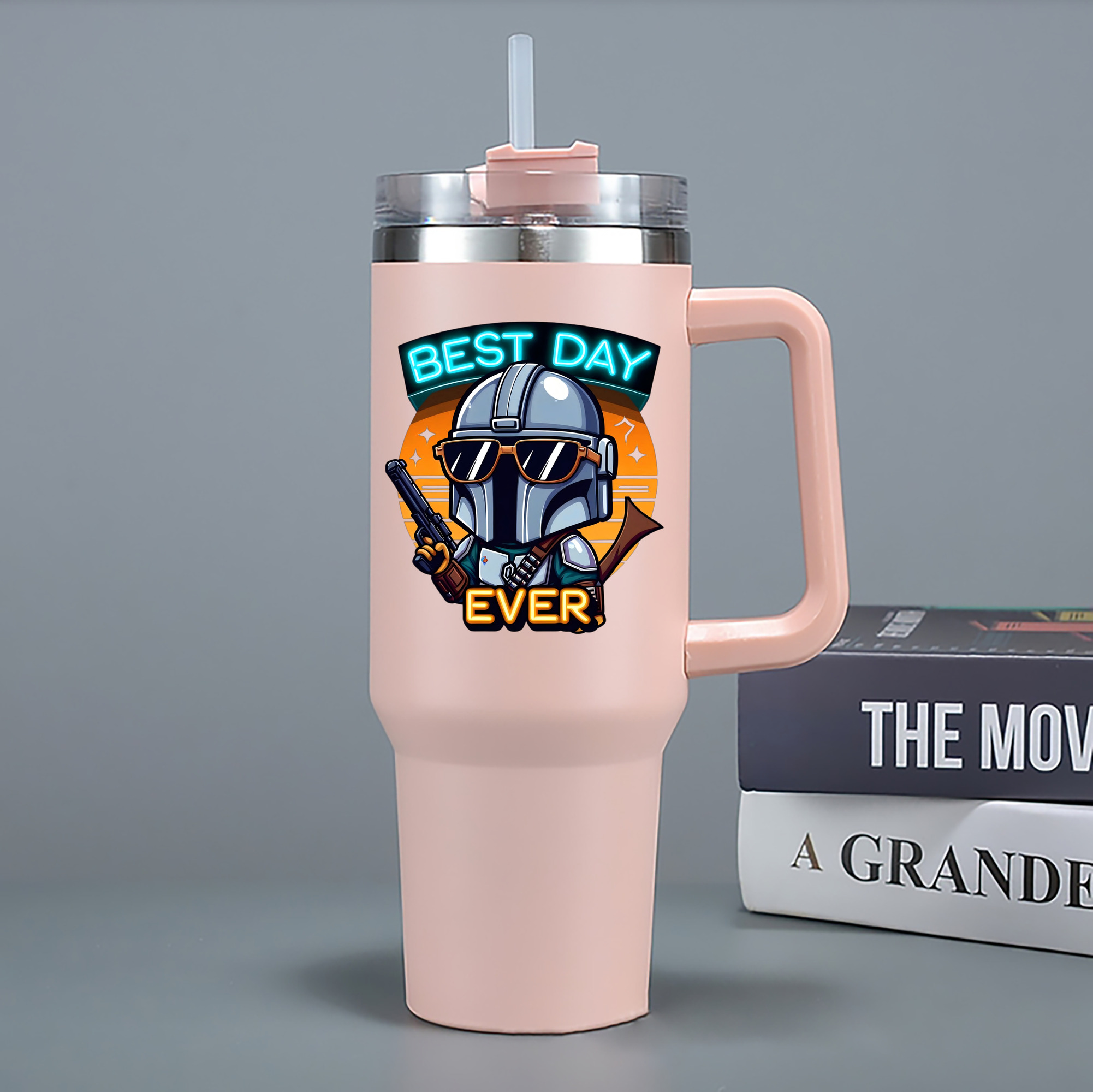 （画像用） スター・ウォーズ Star Wars 1200mL車用タンブラー - クリスタルステッカー（プラスチックストロー付き）